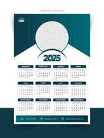2025 Calendar Design Template with beautiful background vector