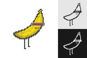 Set of robot in pixel art game style, characters in pixel game, isolated illustration vector