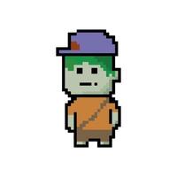 Pixel art character. 8-bit retro elements. illustration vector