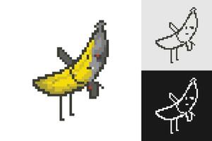 Set of robot in pixel art game style, characters in pixel game, isolated illustration vector