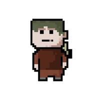 Pixel characters in art style illustration. vector