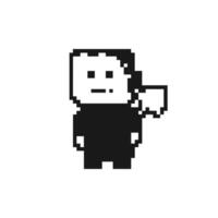 Pixel art style 8-bit character. Isolated illustration vector