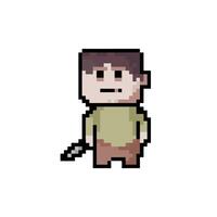 Pixel art character. 8-bit retro elements. illustration vector