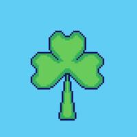 Pixel art clover leaf game asset design vector