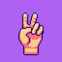 Pixel art hand gesture game asset design vector