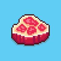 Pixel art meat game asset design vector