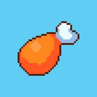 Pixel art fried chicken game asset design vector