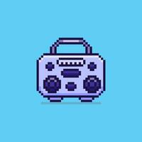 Pixel art electronic radio game asset design vector