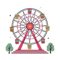 Ferris wheel isolate on white background. graphics. vector
