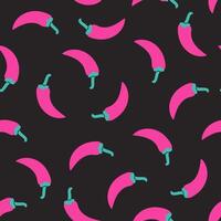 Simple seamless pattern of chili peppers on a dark background. graphics. vector