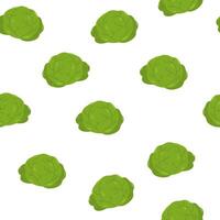 Seamless cabbage pattern. Green vegetable, endless background design for fabric, wallpaper and wrapping. Healthy fresh farm food, Brussels sprout, repeating print, texture. Flat illustration vector