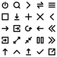 Collection of Basic Navigation Related Line Icons. Contains Icons like Delete, Arrow, Download, Add and more. Editable stroke. 48x48 pixels vector