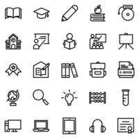 Collection of Basic Interface Related Line Icons. Contains Icons like Open Book, Graduation Cap, Idea, Laptop and more. Editable stroke. 48x48 pixels vector
