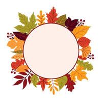 Autumn design frame from autumn leaves vector