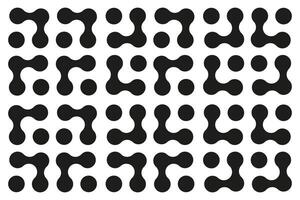 Metaball connected dots, blobs transition. Abstract innovation symbol. Organic circles shapes. Point movement. Template for seamless pattern, web design, sticker, badge, poster, background, wallpaper. vector