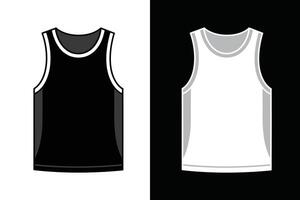 Black and white Color Men Tank Top Mock up vector