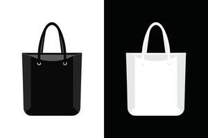 Black and white Color Tote Bag Mock up vector