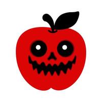 Spooky Red Apple with Face vector