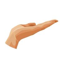 Human hand showing open palm. illustration pointing good gesture in flat style. View of emoji for card, banner, flyer, poster design for friends day vector