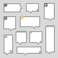 collection set of retro game 8bit pixel speech bubble balloon vector