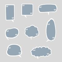 hand draw doodle speech bubble balloon with quotation marks, icon sticker memo keyword planner text box banner vector