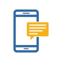 phone message icon design flat style vector