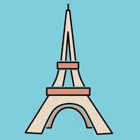 Eiffel tower in doodle vector