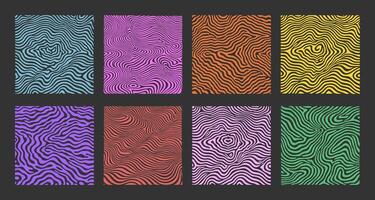 Groovy psychedelic Y2K style swirl background flat style design illustration. vector