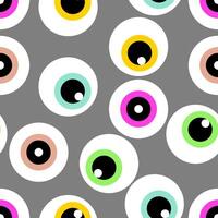 Halloween Colorful eyeball seamless pattern background vector