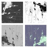 Grunge texture with overlay effect of scratched wall with paint strokes background set. Old wall effect backgrounds collection. Dirty grainy stamp illustration vector
