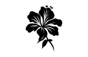 Azalea Flower Black Silhouette isolated on a white background vector