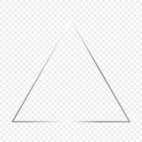 Silver glowing triangle frame vector