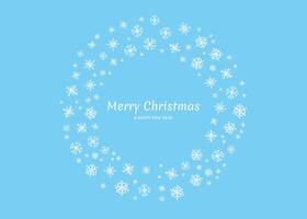 Merry Christmas background with snowflakes in circle vector