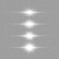 White horizontal light effect of lens flares vector