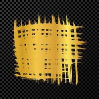 Gold brush stroke in square form on dark background vector