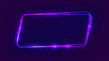Neon rounded parallelogram frame vector
