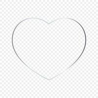 Silver glowing heart shape frame vector