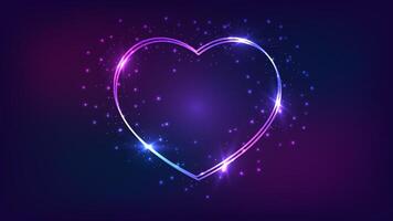 Neon double frame with shining effects vector