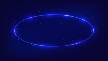 Neon frame with shining effects and sparkles vector