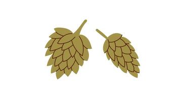 Hop cones isolated on a white background. Beer concept. Ingredient of beer. vector