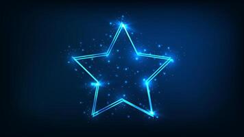 Neon double frame with shining effects vector