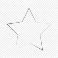 Silver glowing star shape frame vector