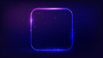 Neon double frame with shining effects vector