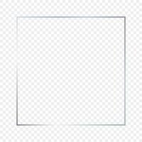 Silver glowing square frame vector