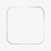 Silver glowing rounded square frame vector