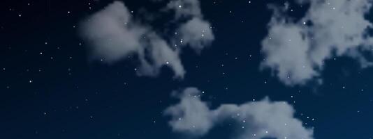 Night sky with clouds and many stars vector