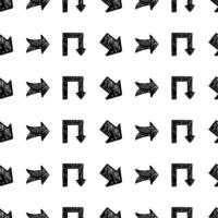 Seamless pattern with black hand drawn arrows vector