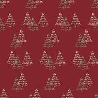Seamless Christmas Tree Doodles A seamless pattern of simple and cute Christmas tree doodles, great for creating a festive atmosphere. vector