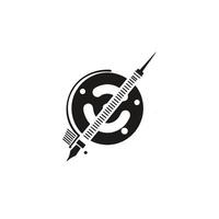 Vaccine related icon on background for graphic and web design vector