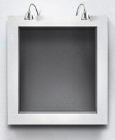 Creative frame with a picture or a text placeholder template, framing mock up illustration photo